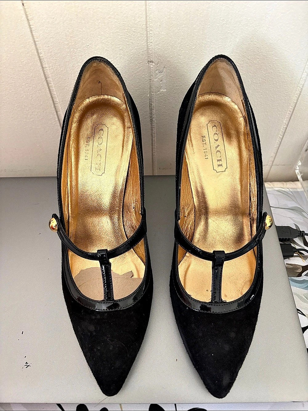 Coach Black Pointed-Toe Heels